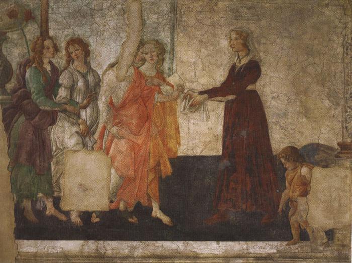 Sandro Botticelli Venus and the Graces offering gifts to a young woman (mk36) china oil painting image